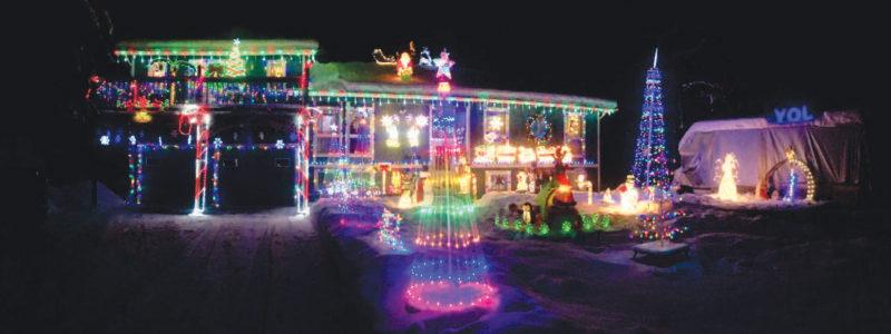 House decorated with many Christmas Lights